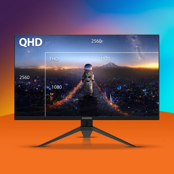 Монитор SunWind 27" SUN-M27BG130 черный VA 3ms 16:9 HDMI матовая 350cd 178гр/178гр 2560x1440 165Hz G-Sync VGA DP FHD 4.9кг