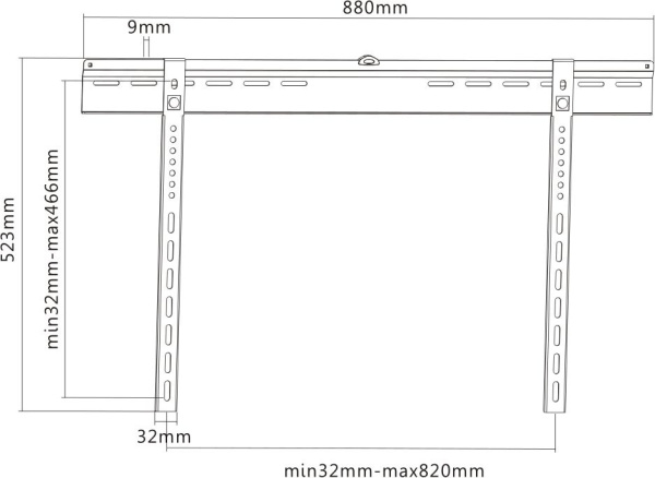 Кронштейн для телевизора Ultramounts UM817F черный 32"-70" макс.65кг настенный фиксированный