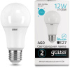 Лампа светодиодная Gauss Elementary 12Вт цок.:E27 груша 220B 4100K св.свеч.бел.нейт. A60 (упак.:10шт) (23222)
