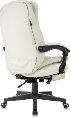 Кресло руководителя Бюрократ T-9950MSG-F слоновая кость эко.кожа крестов. пластик подст.для ног
