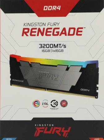 Память DDR4 16GB 3200MHz Kingston KF432C16RB12A/16 Fury Renegade RGB RTL Gaming PC4-25600 CL16 DIMM