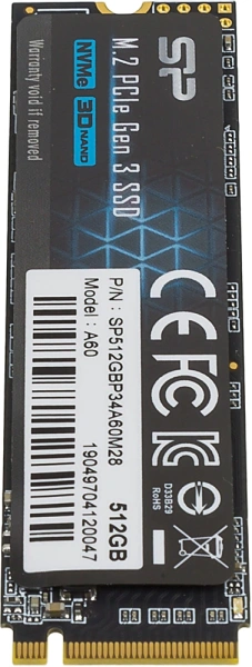 Накопитель SSD Silicon Power PCI-E 3.0 x4 512Gb SP512GBP34A60M28 M-Series M.2 2280