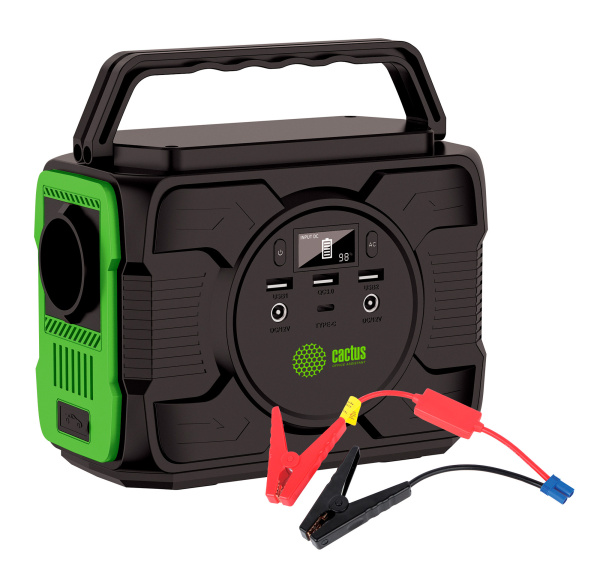 Мобильный аккумулятор Cactus CS-PCS144-EC5 40000mAh 2.1A черный/зеленый