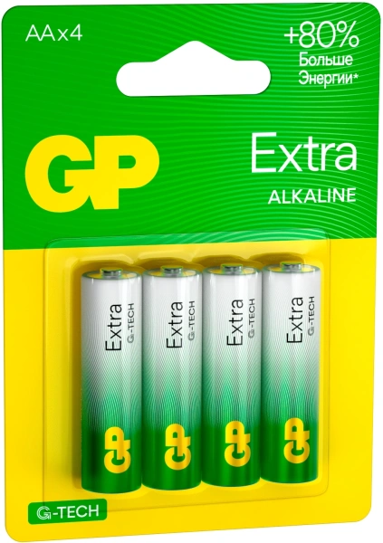 Батарея GP Extra Alkaline 15AXA21-2CRSBC4 AA (4шт) блистер