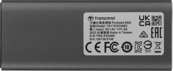 Накопитель SSD Transcend USB-C 1TB TS1TESD265C серый