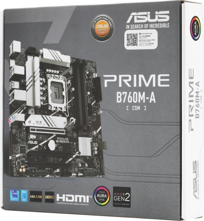Материнская плата Asus PRIME B760M-A-CSM Soc-1700 Intel B760 4xDDR5 mATX AC`97 8ch(7.1) 2.5Gg RAID+H