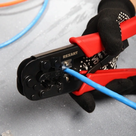 Инструмент обжимной Rexant HT-568R 12-3432 для RJ-45/RJ-12/RJ-11 красный