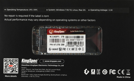 Накопитель SSD Kingspec SATA-III 2TB NT-2TB M.2 2280