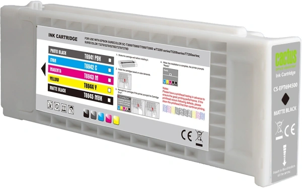 Картридж струйный Cactus CS-EPT694500 T6945 черный матовый (675мл) для Epson SureColor SC-T3000/T3070/T3200/T5000/5200