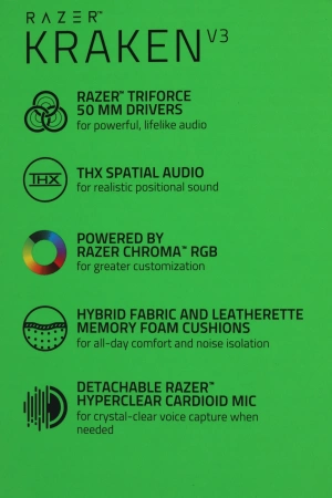 Наушники с микрофоном Razer Kraken V3 черный 1.2м мониторные (RZ04-03770200-R3M1)