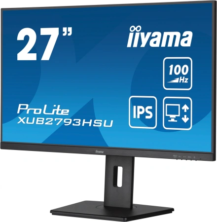 Монитор Iiyama 27" ProLite XUB2793HSU-B6 черный IPS LED 1ms 16:9 HDMI M/M матовая HAS Piv 250cd 178гр/178гр 1920x1080 100Hz DP FHD USB 5.4кг