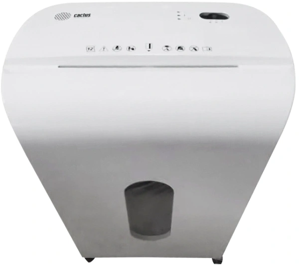 Шредер Cactus CS-SH-K4 белый/черный (секр.P-4) фрагменты 12лист. 17лтр. скрепки скобы пл.карты