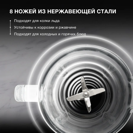 Блендер стационарный Hyundai HYB-S4921 1500Вт серебристый/черный