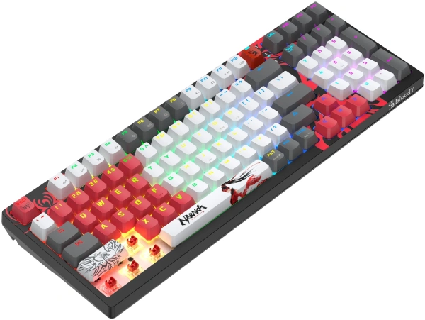 Клавиатура A4Tech Bloody WS98 Naraka механическая серый/красный USB беспроводная BT/Radio Multimedia for gamer LED (WS98)