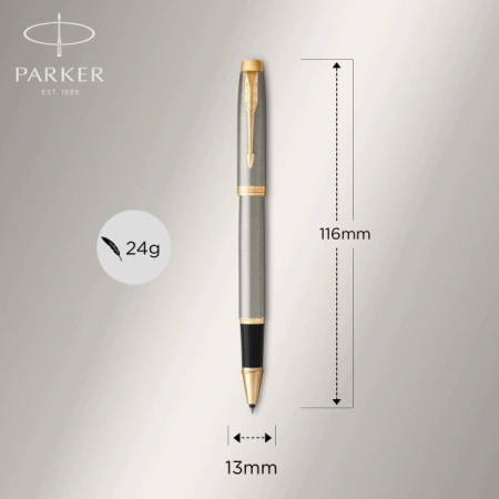 Ручка роллер Parker IM Core T321 (CW1931663) Brushed Metal GT F черн. черн. подар.кор.