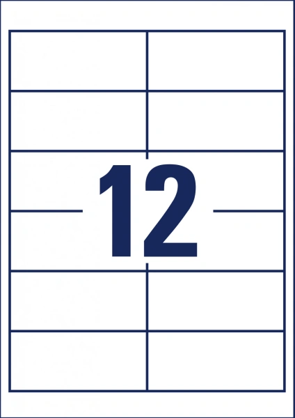 Этикетки Avery Zweckform 3659 A4 97x42.3мм 12шт на листе/70г/м2/100л./белый матовое самоклей. универсальная