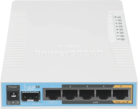 Роутер беспроводной MikroTik hAP ac (RB962UIGS-5HACT2HNT) AC1750 10/100/1000BASE-TX/SFP белый