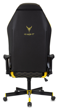 Кресло игровое Knight Neon черный/желтый соты эко.кожа с подголов. крестов. металл