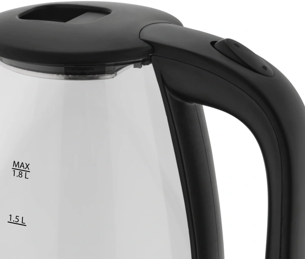 Чайник электрический Vitek VT-7004 1.8л. 1850Вт прозрачный/черный корпус: стекло/пластик