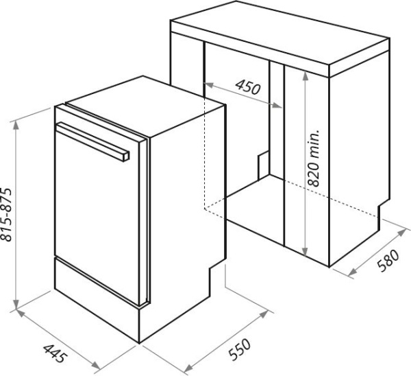 Посудомоечная машина встраив. Maunfeld MLP-08IMRO 2100Вт узкая