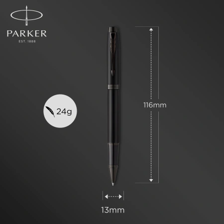 Ручка роллер Parker IM Achromatic T317 (CW2127743) Matt Black F черн. черн. подар.кор.