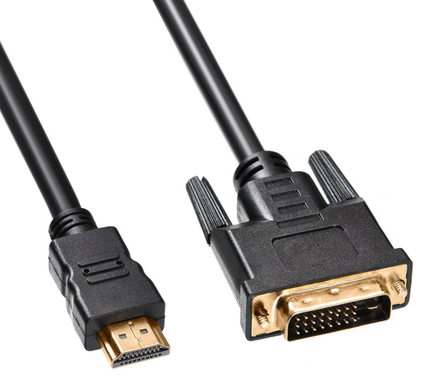 Кабель Buro HDMI-19M-DVI-D-5M HDMI (m) DVI-D (m) 5м феррит.кольца черный