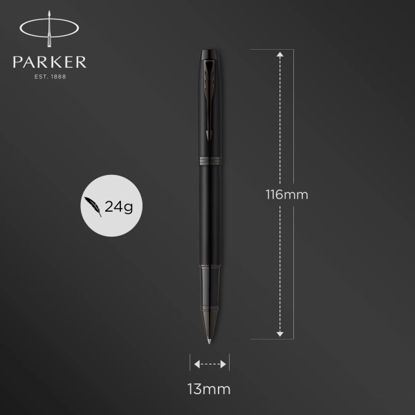 Ручка роллер Parker IM Achromatic T317 (CW2127743) Matt Black F черн. черн. подар.кор.