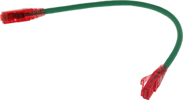 Патч-корд Hyperline PC-LPM-UTP-RJ45-RJ45-C5e-0.3M-LSZH-GN PC-LPM-UTP-RJ45-RJ45-C5E-0.3M UTP RJ-45 вил.-вилка RJ-45 кат.5E 0.3м зеленый LSZH (уп.:1шт) 24AWG