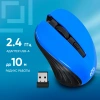 Мышь Оклик 545MW черный/синий оптическая (1600dpi) беспроводная USB для ноутбука (4but)