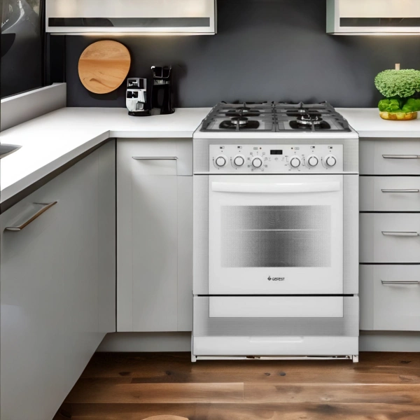 Плита Комбинированная Gefest ПГЭ 6502-03 0242 белый (без крышки) реш.чугун