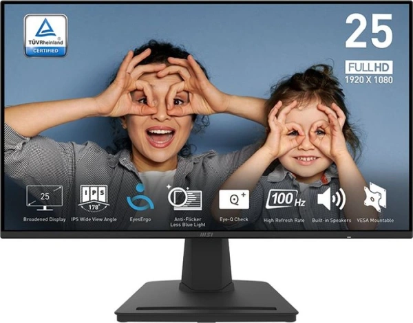Монитор MSI 24.5" MP252 IPS FHD чер 1ms HDMI DP M/M 100Hz 300cd In