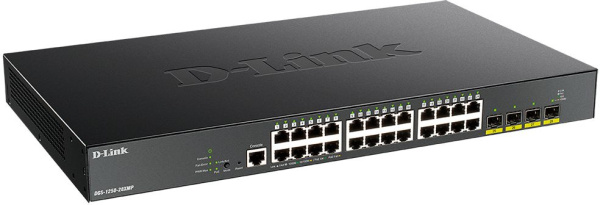 Коммутатор D-Link DGS-1250-28XMP/A1A 24G 4SFP+ 24PoE 370W управляемый