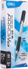 Набор ручек шариков. Deli Arrow (EQ10-BK-P) синий мет./черный черн. черн. кор.карт. (12шт) сменный стержень линия 0.7мм резин. манжета