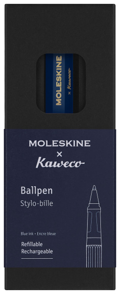 Ручка шариков. Moleskine Kaweco (KAWBALLPENBLUE) синий d=1мм син. черн. подар.кор.