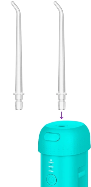 Ирригатор Kitfort КТ-2988 портатив. 2насад. белый/бирюзовый