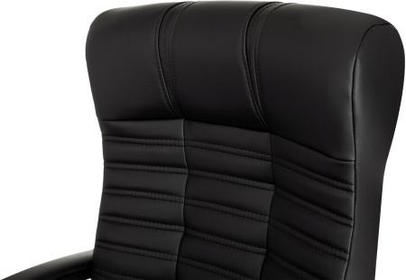 Кресло руководителя Бюрократ KB-10 черный эко.кожа крестов. пластик
