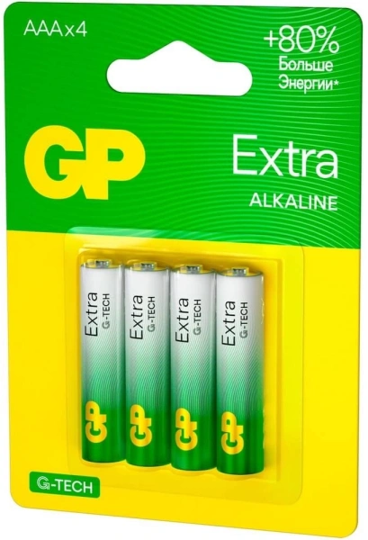 Батарея GP Extra Alkaline 24AXA21-2CRSBC4 AAA (4шт) блистер