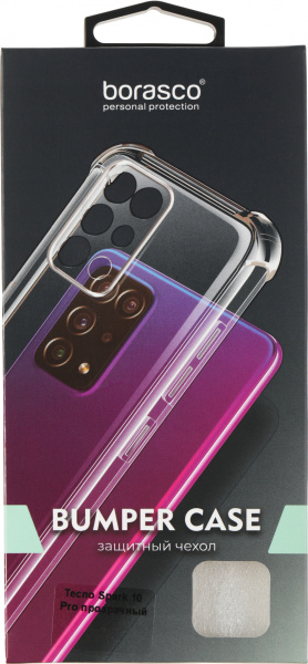 Чехол (клип-кейс) BoraSCO для Tecno Spark 10 Pro прозрачный (71708)