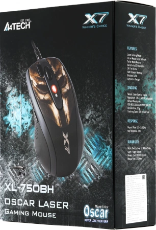 Мышь A4Tech XL-750BH рисунок лазерная (3600dpi) USB2.0 (6but)