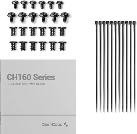 Корпус Deepcool CH160 черный без БП miniITX 7x120mm 1xUSB3.0 audio bott PSU