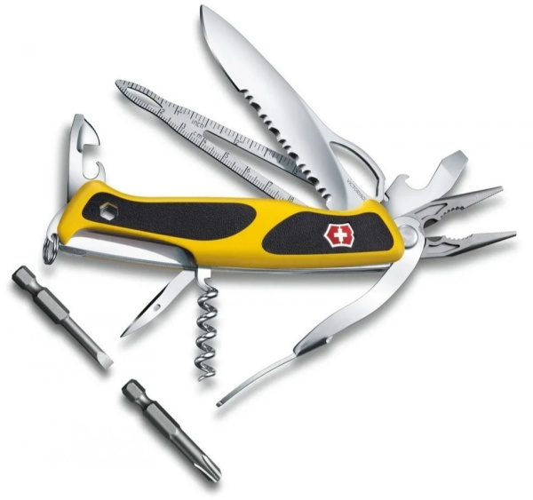 Нож перочинный Victorinox RangerGrip Boatsman (0.9798.MWC8) 130мм 22функц. желтый/черный карт.коробка