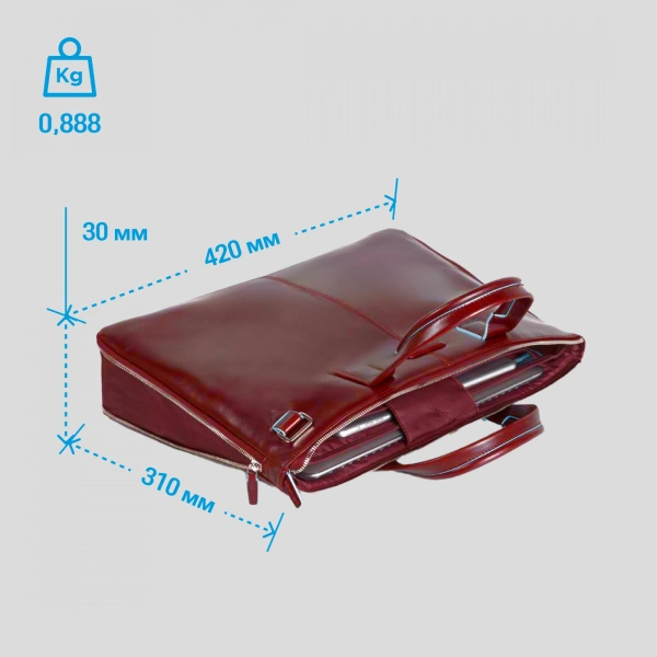 Сумка для ноутбука Piquadro Blue Square CA4021B2/R красный натур.кожа