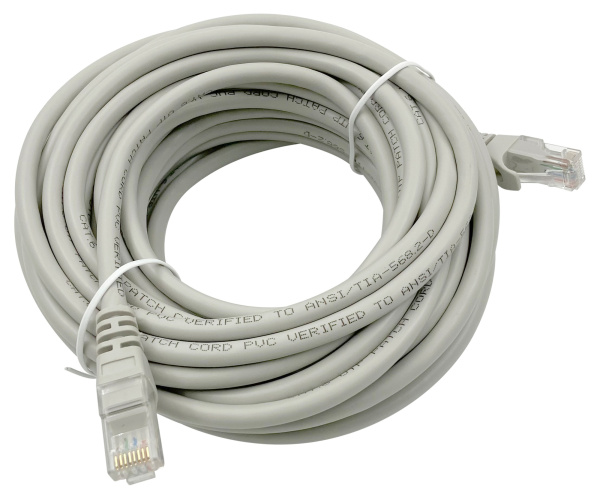 Патч-корд Buro UTP 4 пары cat6 CCA molded 10м серый RJ-45 (m)-RJ-45 (m)