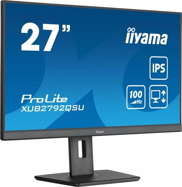 Монитор Iiyama 27" XUB2792QSU-B6 IPS WQ чер 0.4ms HDMI DP USB M/M HAS Piv 100Hz 350cd