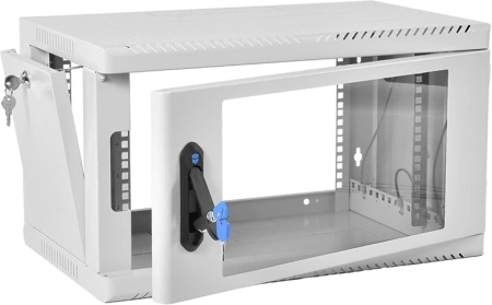 Шкаф коммутационный ЦМО (ШРН-6.500) напольный 6U 599x529мм пер.дв.стекл 200кг серый 470мм 14кг 180град. 346мм IP20 металл