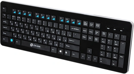Клавиатура Оклик 870S черный USB беспроводная slim Multimedia