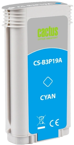 Картридж струйный Cactus CS-B3P19A №727 голубой (130мл) для HP DJ T920/T1500