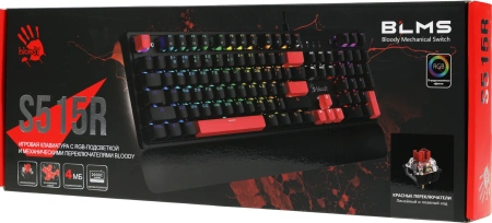 Клавиатура A4Tech Bloody S515R механическая черный USB for gamer LED (S515R FIRE BLACK)