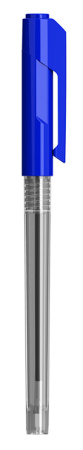Ручка шариков. Deli Arrow EQ00830 прозрачный/синий d=0.5мм син. черн.