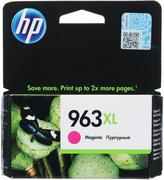 Картридж струйный HP 963 3JA28AE пурпурный (1600стр.) для HP OfficeJet Pro 901x/902x HP